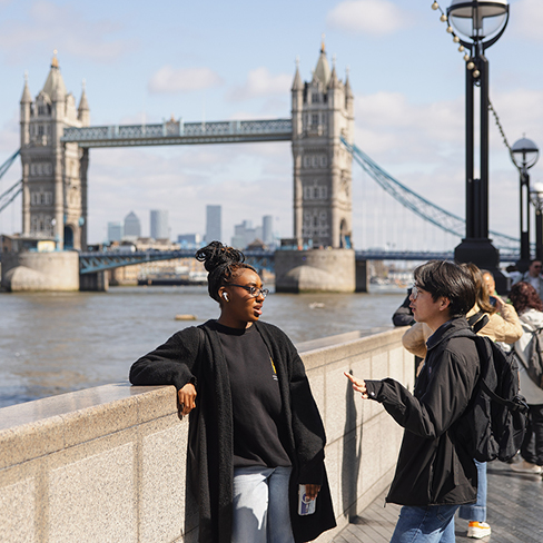 Students walking near the London Bridge. Links to Gifts from Retirement Plans reitrement.jpg